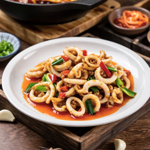 Stir-fried Squid with Green Onion Oil