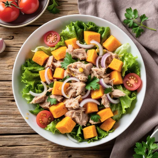 Sweet Potato and Tuna Curry Mayo Salad