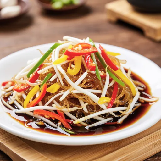 Stir-fried Bean Sprouts and Bell Peppers with Oyster Sauce