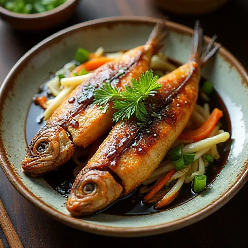 Saba with Black Vinegar Sauce