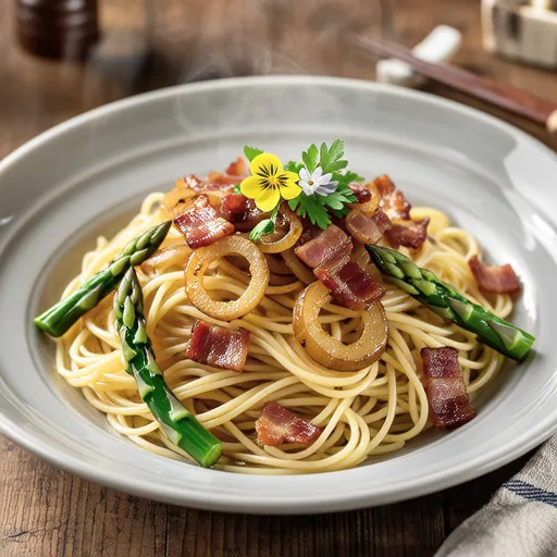 Asparagus and Bacon Ponzu Pasta