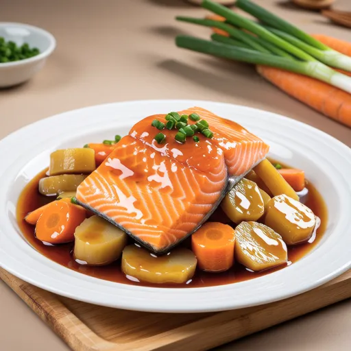 Salmon and Burdock Sweet Vinegar Sauce