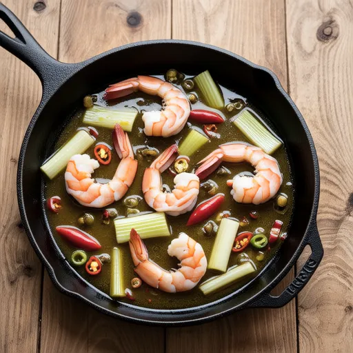Shrimp and Leek Ajillo
