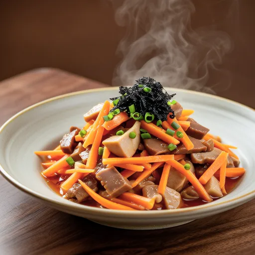 Carrot and Tuna Stir-fry with Salted Kombu