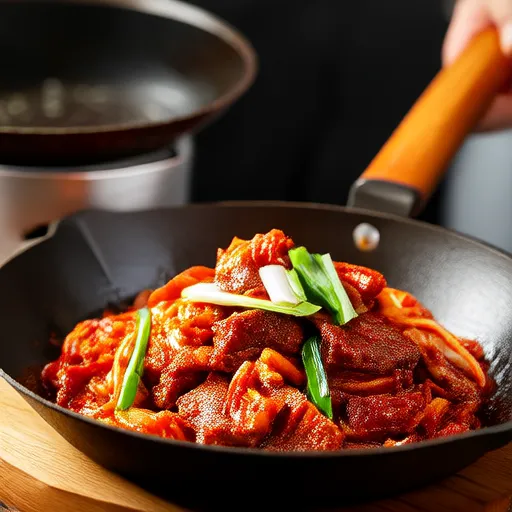 Kimchi Refogado com Barriga de Porco