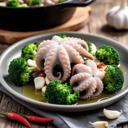Octopus and Broccoli Ajillo