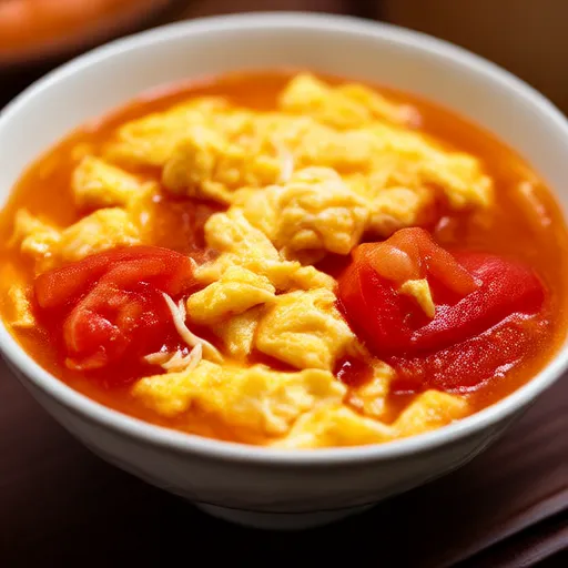 Sopa de tomate com ovo