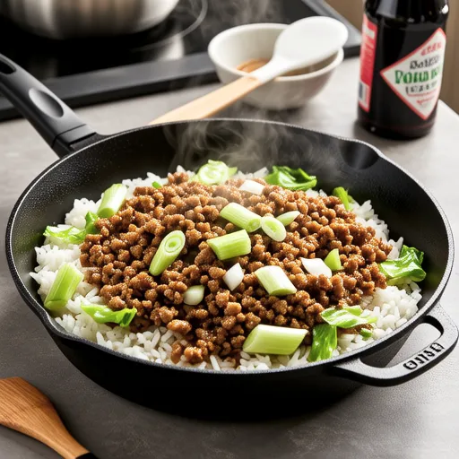 Pork Mince and Lettuce Sauce Fried Rice