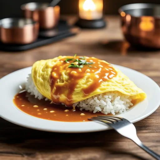 Fluffy Omelette Cheese Curry Rice