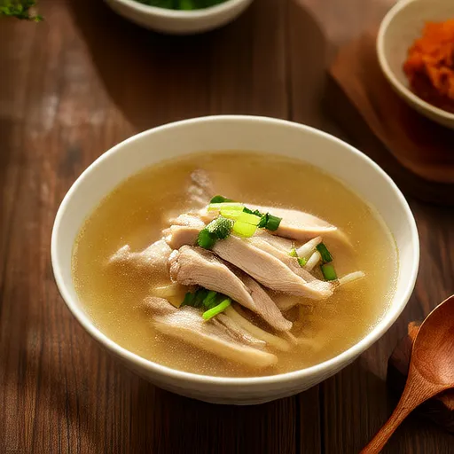 Zuppa di pollo e cipollotto