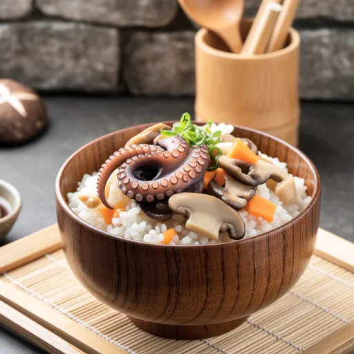 Octopus and Maitake Mushroom Rice
