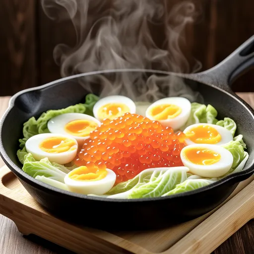 Cabbage and Pollock Roe Egg Simmer