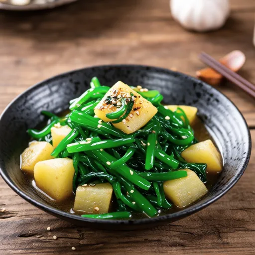 Stir-fried Fresh Wakame and Potatoes with Yuzu Pepper