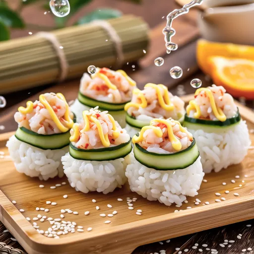 Refreshing Crab Stick Cucumber Sushi