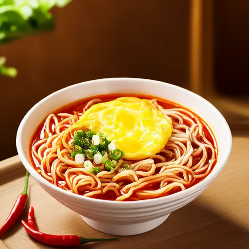 Lamen picante com ovo