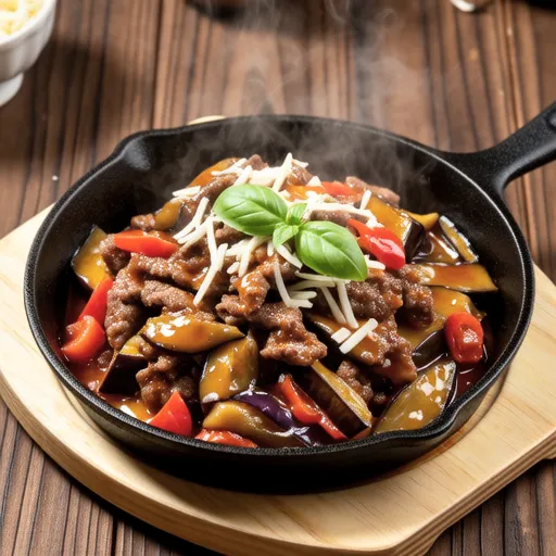 Stir-fried Eggplant and Beef with Ketchup