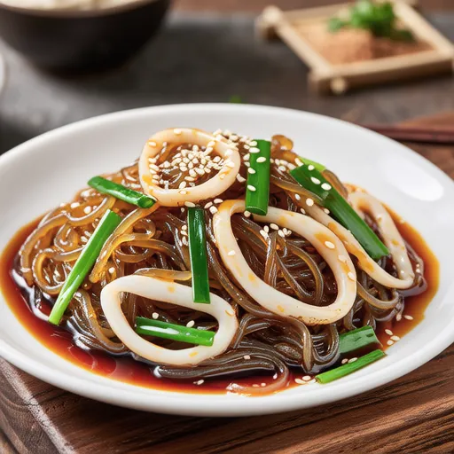 Squid and Green Onion with Vinegar Miso Dressing