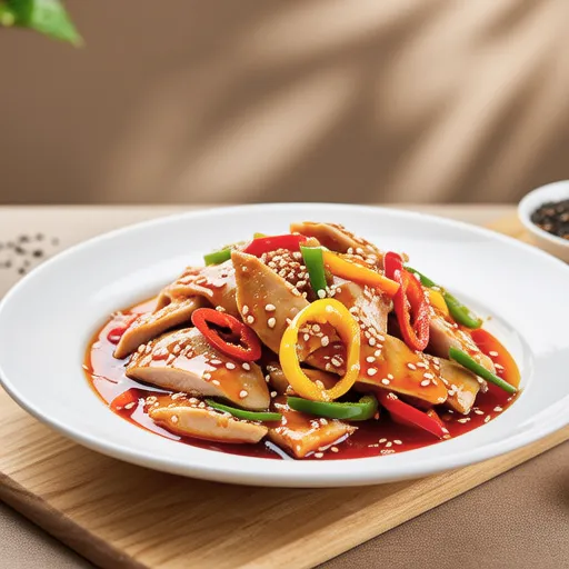 Pepper and Chicken Breast with Spicy Sesame Oil