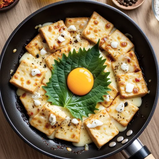 Shirasu and Cheese Fried Tofu Galette Style