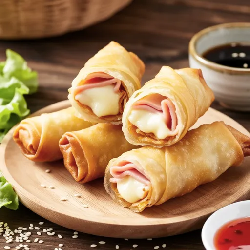 Chikuwa and Ham Cheese Spring Rolls
