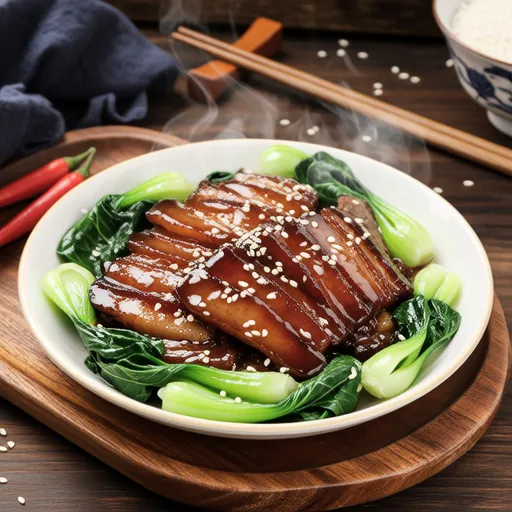 Sweet and Savory Stir-fried Pork Belly with Chrysanthemum Greens