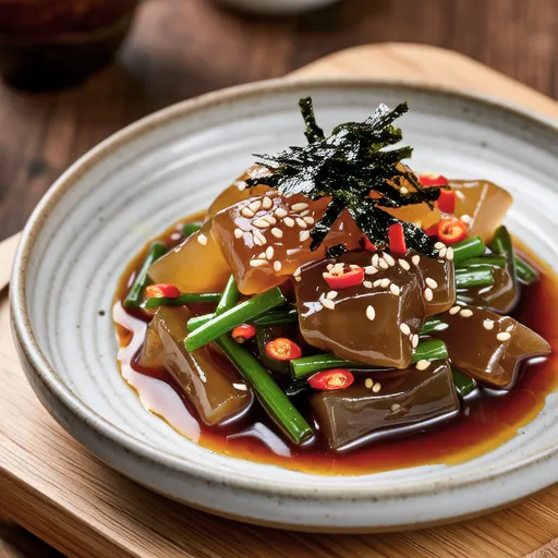 Acorn Jelly Salad with Spring Onion Sauce