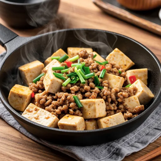 Stir-fried Tofu, Garlic Chives, and Ground Pork