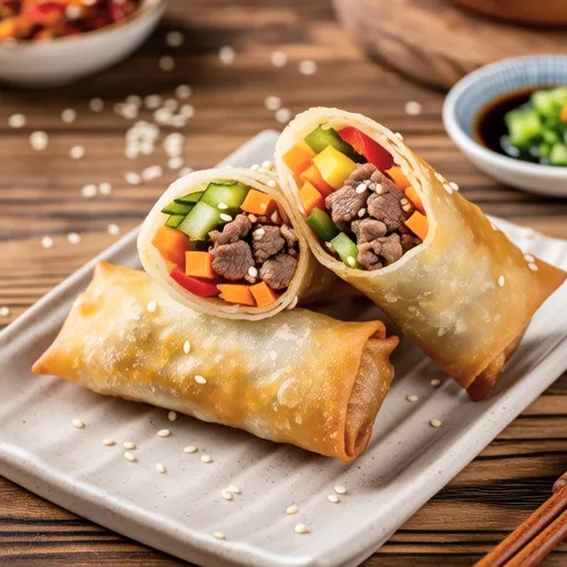 Spring Rolls with Japchae Filling