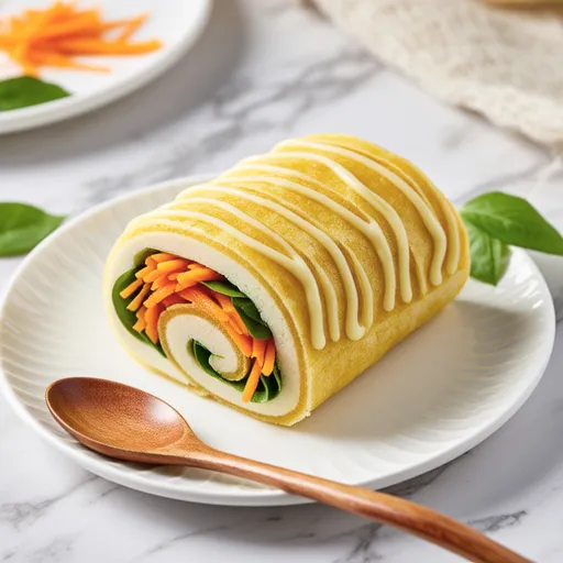 Perilla Leaf and Carrot Egg Roll