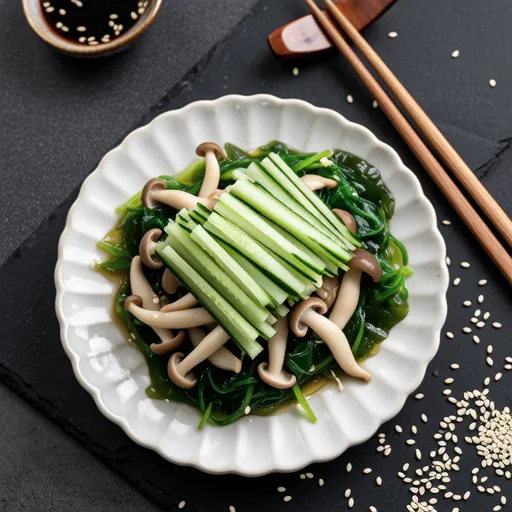 Wakame and Enoki Vinegar Salad