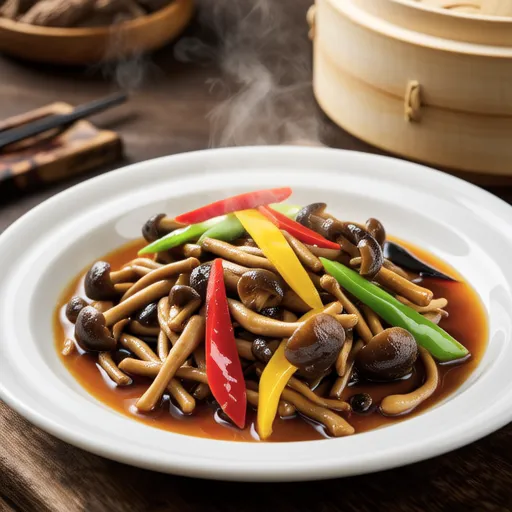 Simmered Bell Peppers and Maitake Mushrooms