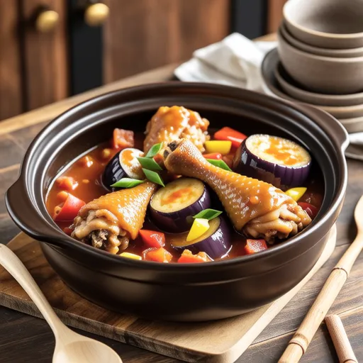 Eggplant and Chicken Tomato Stew