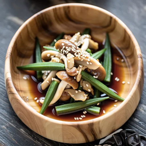 Shirasu and Okra with Bonito Flakes