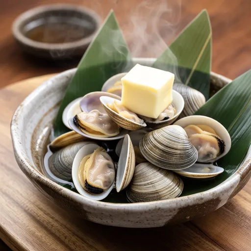 Steamed Clams with Nanohana and Sake