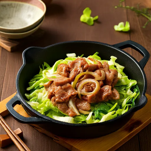 Sauté de chou et porc faible en calories
