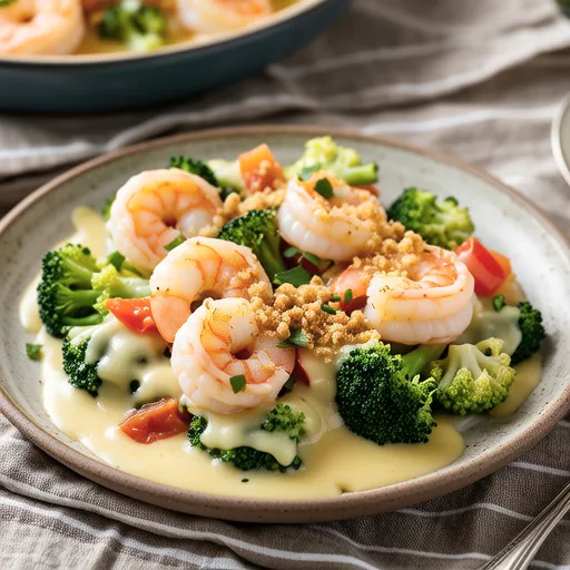 Warm Salad with Cabbage, Shrimp, and Broccoli