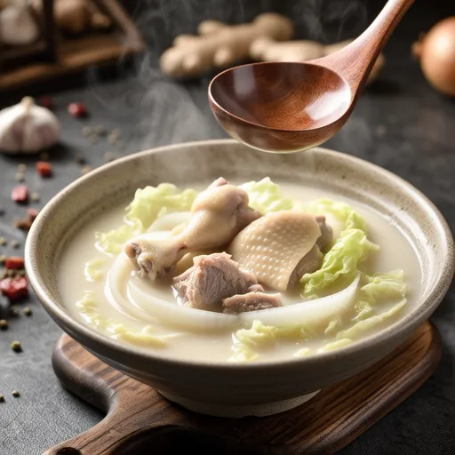 Chicken and Cabbage Soy Milk Soup