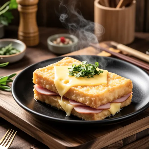 Thick Fried Tofu Ham Cheese Steak