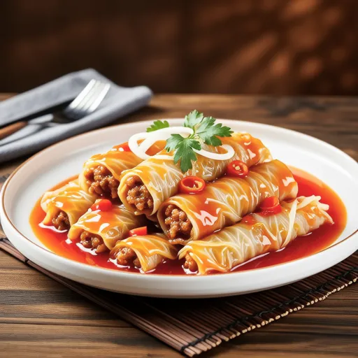 Layered Chinese Cabbage with Tomato Sauce