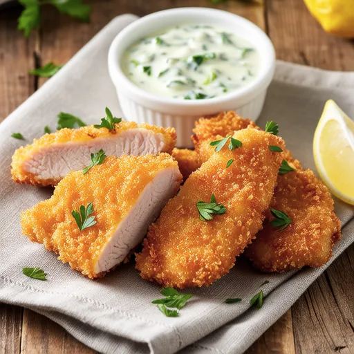 Fried Chicken with Cabbage Tartar Sauce