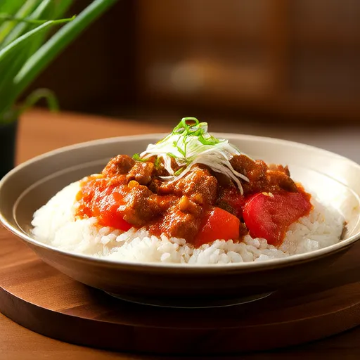 Arroz Frito con Tomate y Cerdo