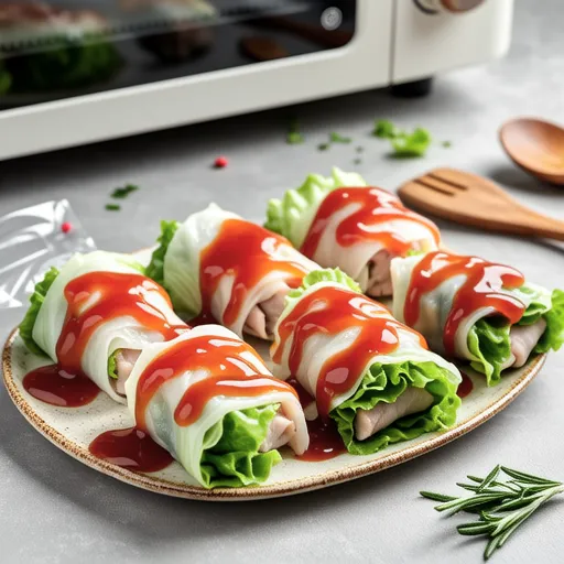 Lettuce Shabu Rolls with Refreshing Tomato Sauce