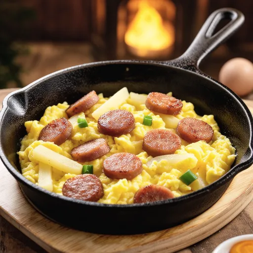 Potato and Sausage Stir-fried Eggs