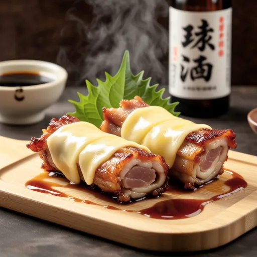 Pork Thin Slices with Shiso and Cheese Steak