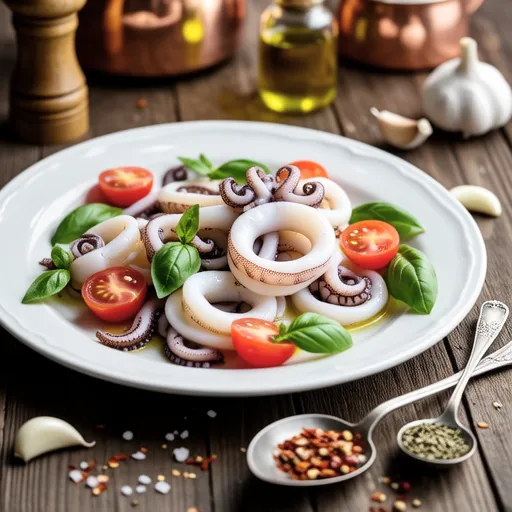 Squid and Tomato Basil Salad