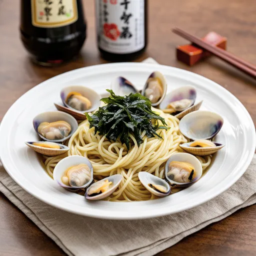 Asari and Wakame Japanese-style Pasta