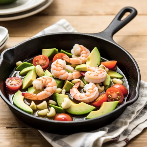 Avocado and Shrimp Tomato Ajillo