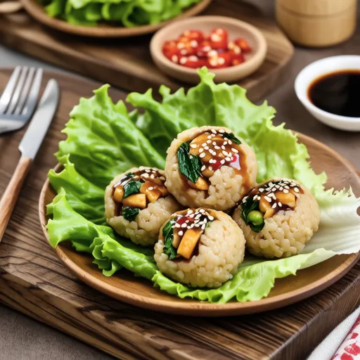 适合减脂的生菜包豆腐饭团