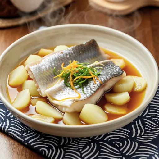 Simmered Yellowtail and Turnip with Yuzu Kosho
