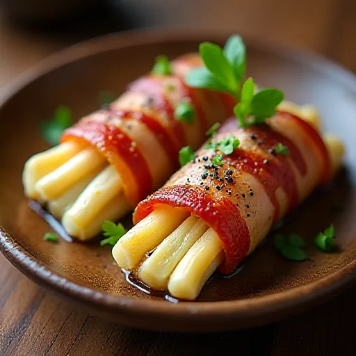 Bacon-Wrapped Enoki Mushrooms
